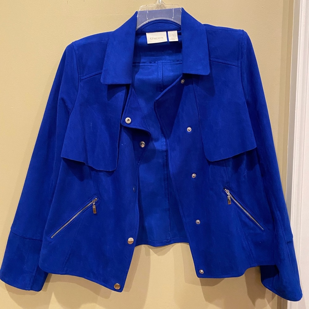 Chico’s suede blue jacket